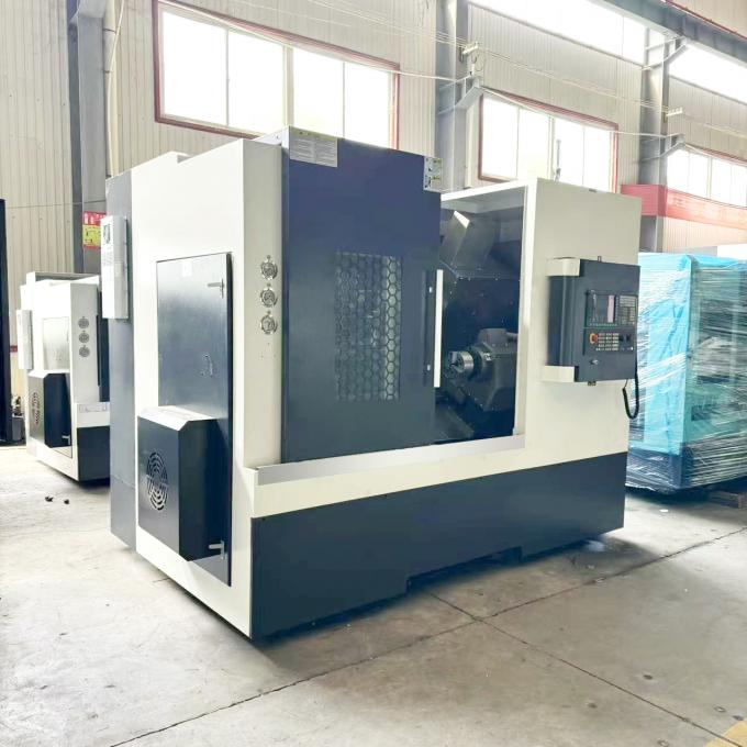 Double Spindle Slant Bed Otomatis Cnc Lathe TCK56Y Dengan Sub Spindle Drive Cnc Lathe Turning 0